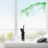 Child Catching Falling Leaves Branch Wandabziehbild