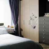 Ink Sketched Flower and Butterfly Wall Decal