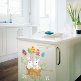 Easter Bunny Wagon Wall Decal