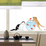 Kittens with Goldfish Wandabziehbild