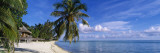 Tourist Resort on the Beach, Matira Beach, Bora Bora, French Polynesia Autocollant mural par Panoramic Images 