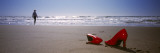 Woman and High Heels on Beach, California, USA Wall Decal by Panoramic Images 