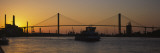 Silhouette of a Bridge at Dusk, Talmadge Bridge, Savannah, Georgia, USA Wall Decal by Panoramic Images 