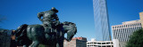 Low Angle View of a Statue in Front of Buildings, Dallas, Texas, USA Wall Decal by Panoramic Images 