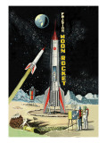 Friction Moon Rocket Wall Decal