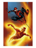 Ultimate Spider-Man #69 Cover: Spider-Man and Human Torch Posters av Mark Bagley Ultimate Spider-Man #69 Cover: Spider-Man and Human Torch Posters av Mark Bagley
