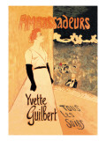 Ambassadeurs: Yvette Guilbert, Tous les Soirs, c.1894 Autocollant mural par Thophile Alexandre Steinlen