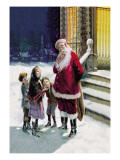 Santa and Street Kids Wall Decal by Paul Stahr
