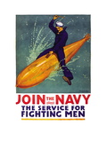 Join the Navy, the Service for Fighting Men, c.1917 Wall Decal by Richard Fayerweather Babcock