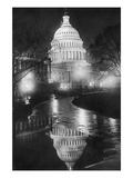 The U.S. Capitol Builing in a Light Night Rain Vinilos decorativos