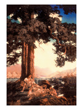 Hilltop Autocollant mural par Maxfield Parrish