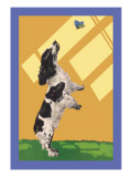 The Cocker Spaniel Sees a Butterfly Wall Decal by Diana Thorne
