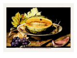 Dish with Melons and a Slice of Watermelon Autocollant mural par Giovanna Garzoni