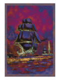 U.S. Navy: Night Falls Wall Decal by Willy Stower