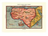 Africa Tertia Pars Terrae Autocollant mural par Heinrich Bunting
