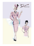 Dressy Evening Suit with Hat and Veil Wall Decal