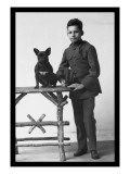 Boy with French Bulldog Wall Decal