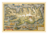 Map of Iceland Wall Decal by Abraham Ortelius