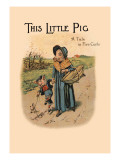 Witch with Groceries and a Pig on a Leash Wall Decal by Mary Wright Jones
