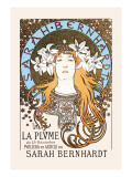 Sarah Bernhardt Decalque em parede por Alphonse Mucha
