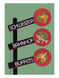 Schweizer Bahnhof Buffets Wall Decal by Charles Kuhn