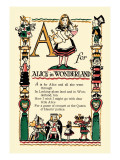 A for Alice in Wonderland Wall Decal by Tony Sarge