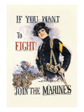 If You Want to Fight! Join the Marines Wandabziehbild von Howard Chandler Christy