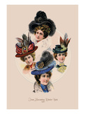 Four Becoming Winter Hats Vinilos decorativos