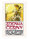 Zdenka Cerny: The Greatest Bohemian Violoncellist Wall Decal by Alphonse Mucha