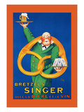 Bretzels Singer, Avec la Biere et la Vin Wall Decal by Lotti 