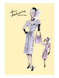 Fashionable Dress with Bag and Hat Wall Decal