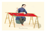Woman Embroidering Wall Decal by George Henry Malon