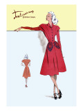 Casual Dress in Red Decalque em parede Casual Dress in Red Decalque em parede