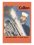Navy Tuba Player Wall Decal