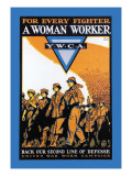 For Every Fighter a Woman Worker Vinilos decorativos por Baker