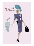 Classy Suit Dress with Hat and Bag Wall Decal