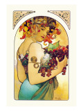 Fruits Autocollant mural par Alphonse Mucha