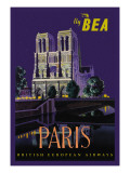 Be Paris and Notre Dame Cathedral Autocollant mural par Daphne Padden