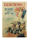Clear the Way! Buy Bonds, Fourth Liberty Loan Autocollant mural par Howard Chandler Christy