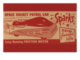 Space Rocket Patrol Car Wall Decal