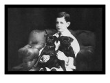 Frank and His Two Black Pugs Wall Decal
