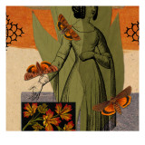 Figurative Collage with Moths Wall Decal