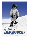 Sporthotel Saanenmoser: Little Girl Skiing Wall Decal by Armin Reiber