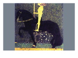 The Life of a Struggle (The Golden Knights) Wall Decal by Gustav Klimt