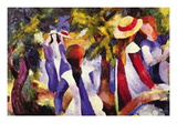 Girls In The Open Autocollant mural par Auguste Macke