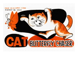 Cat Butterfly Chaser wandtattoos