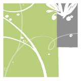 Art abstrait vert Autocollant mural