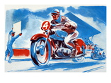 No. 4 Motorcycle Wall Decal
