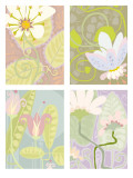 Pastel Floral Four Patch Wall Decal
