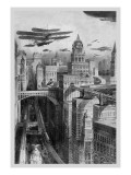 The New York of the Future as Imagined in 1911 Wall Decal by Richard Rummell